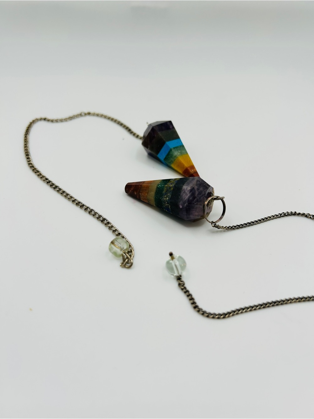 Two Multi-Color Chakra Point Pendulums - Picture 1 of 6